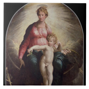 Madonna e criança com St John e St Jerome, 15