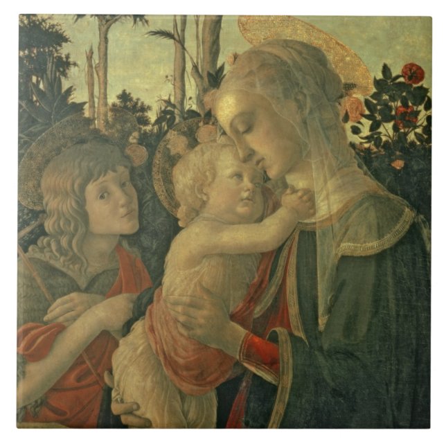 Madonna e criança com St John o baptista (óleo o (Frente)