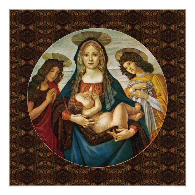 Madonna e Impressão de Foto Infantil de Botticelli (Frente)