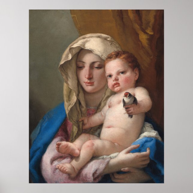 Madonna Goldfinch Giovanni Tiepolo Fine Art Poster (Frente)