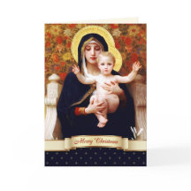 Madonna por W. Bouguereau. Cartão de Natal De Arte