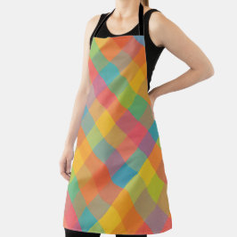 Madras Breeze - Xadrez Diagonal All Over Apron