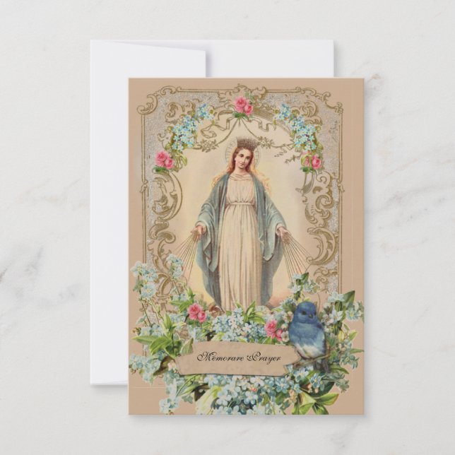Madre Católica Mary Memória Floral Oração (Frente)