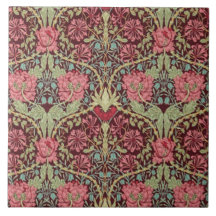 Madressilva e tulipas por William Morris 1876