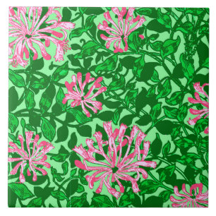 Madressilva, rosa e verde de William Morris