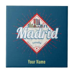 Madrid Espanha Capital Retro Skyline Vintage