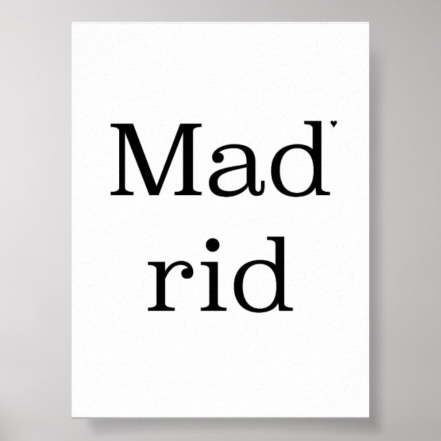 Madrid - minimalistic typography poster (Frente)