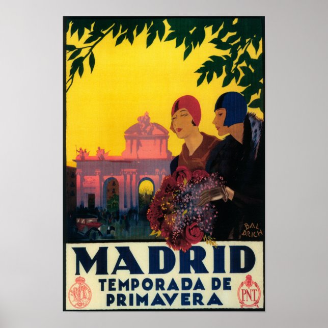 Madrid no Poster Viagem de Springtime (Frente)