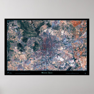 Madrid, poster do satélite da espanha