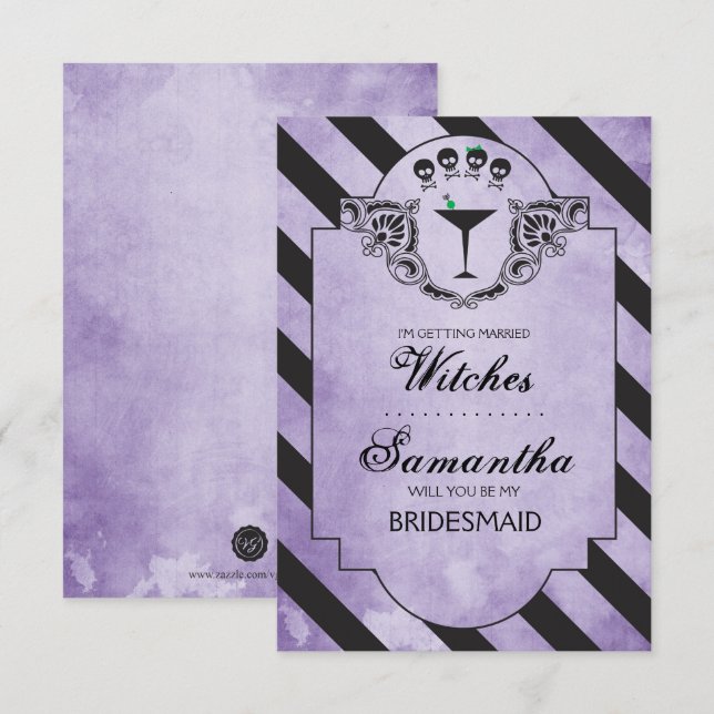 Madrinha de casamento Gótica Convite à Apresentaçã (Frente/Verso)