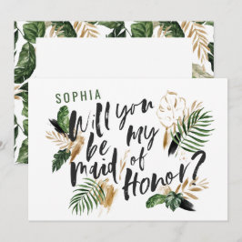 Madrinha de casamento tropical abstrato