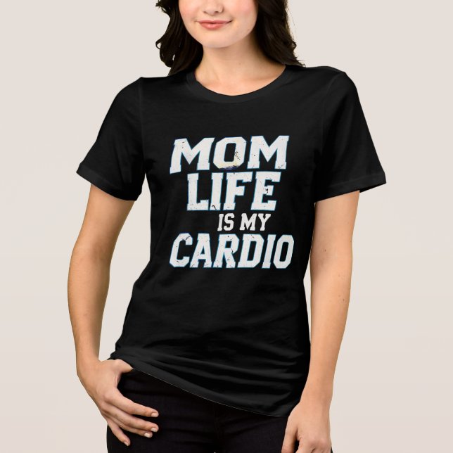 Mãe A Vida É Minha Camiseta Cardio - Engraçada e R (Frente)