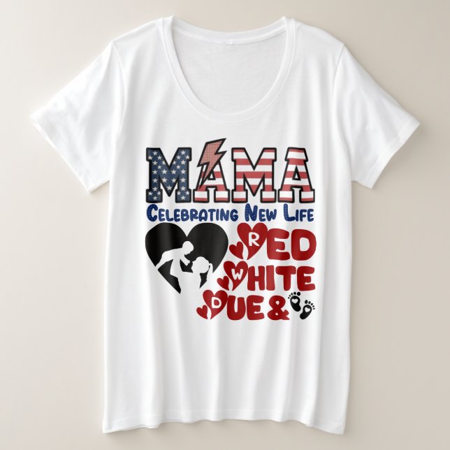 Mãe Americana, White Vermelho e Camisa Devida (Frente do Design)