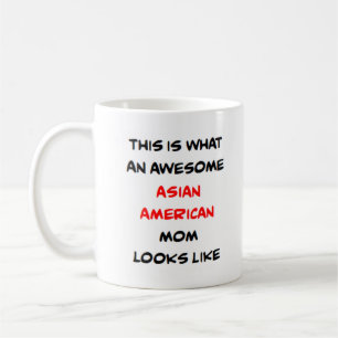 mãe asiático-americana, caneca de café incrível