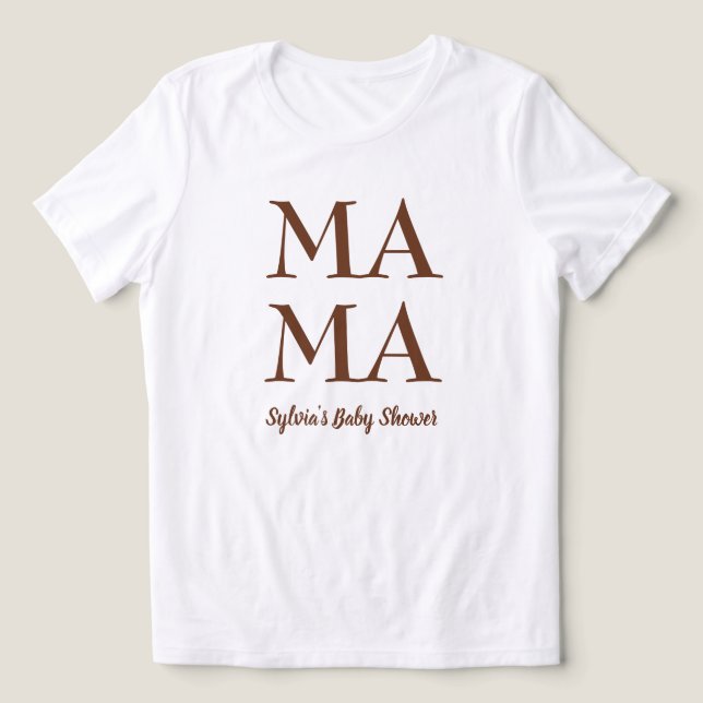 Mãe bonita para ser camiseta chá de fraldas de mul (Design frontal)