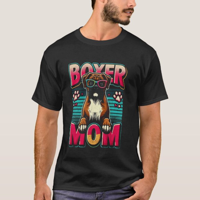 Mãe Boxer Camisa Divertida Cachorro Boxer Para Mul (Frente)