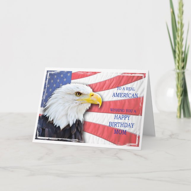 Mãe, cartão de aniversário americano (Frente)