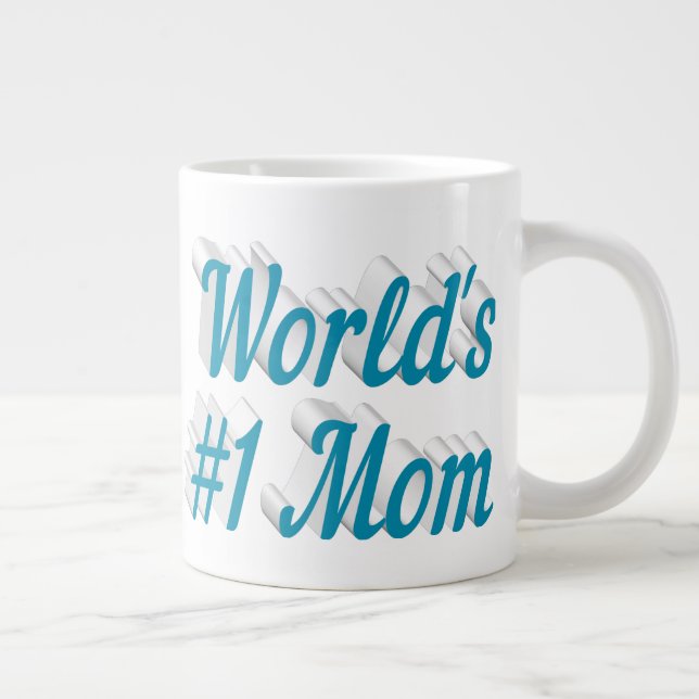 Mãe céu azul meia-mensagem caneca gigante (Direita)