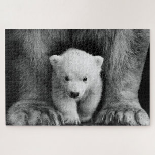 Mãe com o Bebê Polar Urso Selvagem Quebra-cabeça
