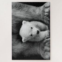 Mãe com o Bebê Polar Urso Selvagem Quebra-cabeça