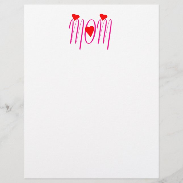 Mãe com papel de papelaria do Coração Vermelho (Frente)