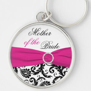 Mãe cor-de-rosa, preta, branca do chaveiro da