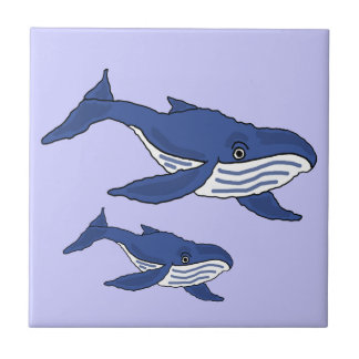 Mãe da baleia AW azul e azulejo do bebê