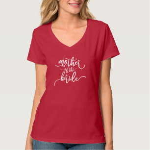 Mãe da Noiva Caligrafia de Casamento Camiseta