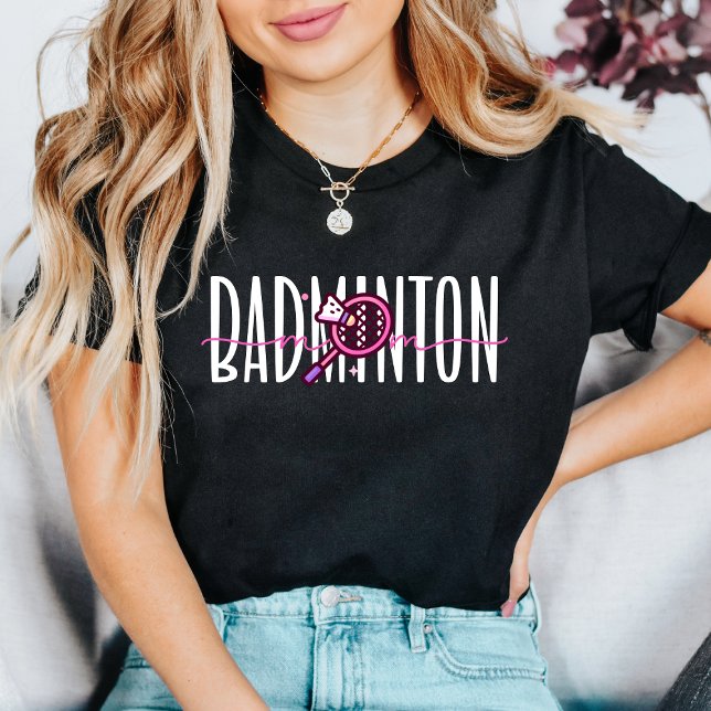 Mãe de Badminton Raquete Rosa Tipografia Camadas (Criador carregado)