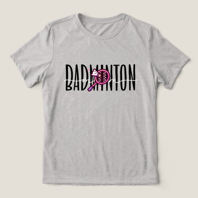 Mãe de Badminton  Texto em Camadas Negrito (Design frontal)
