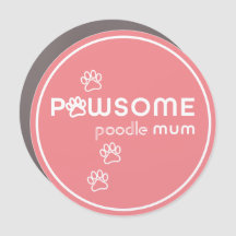 Mãe de Cachorro Pawsome Personalizada - Rosa e Bra