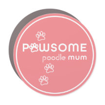 Mãe de Cachorro Pawsome Personalizada - Rosa e Bra