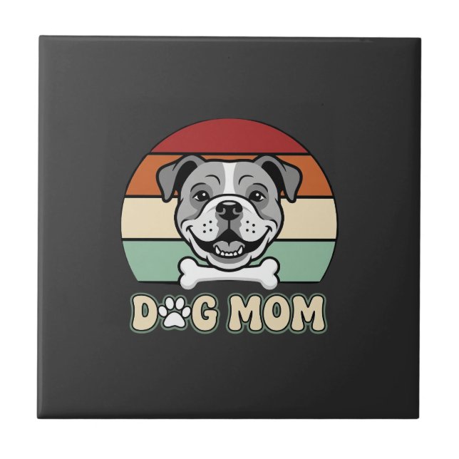 Mãe de Cachorro Retro Bulldog Vetor (Frente)