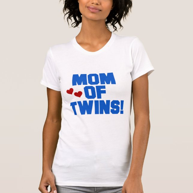Mãe de Camisetas de texto e presentes de Twins Azu (Frente)