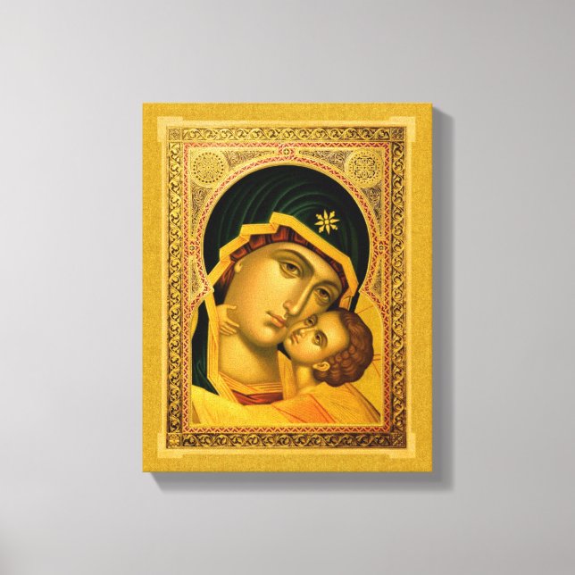 Mãe de Deus Glykophilousa - Ícone em Canvas Print (Frente)