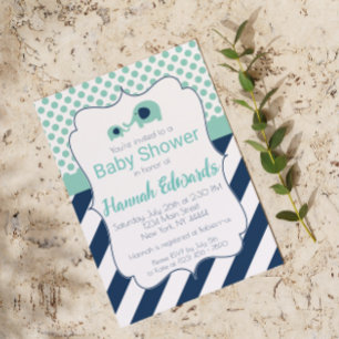 Mãe de Elefante Azul e Convite de Chá de fraldas