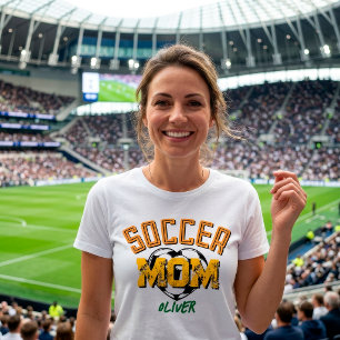 Mãe de Futebol Americano Personalizada Amarela Lar