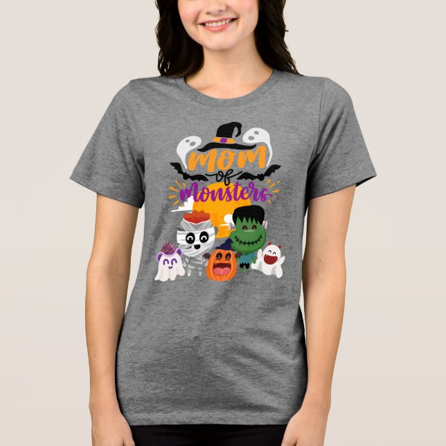 Mãe de Halloween dos Monstros T-Shirt (Frente)
