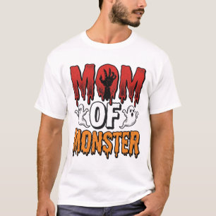 Mãe de Monstro Camisa Vintage de Halloween Design_