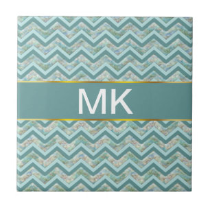 Mãe de Pérola Teal ZigZag