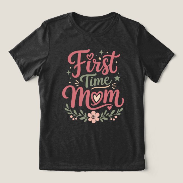 Mãe de Primeira Viagem Design Floral Fofo (Design frontal)