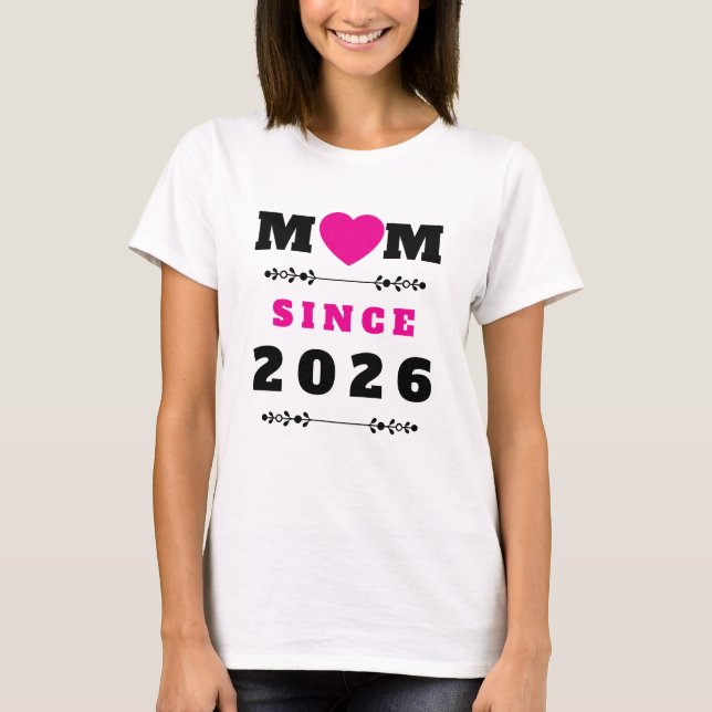 Mãe Desde 2026 Camiseta do Dia das Mães Minimalist (Frente)