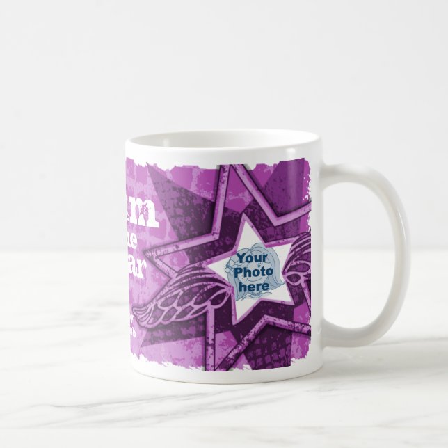 Mãe do ano estrelas da fotografia caneca roxa bril (Direita)
