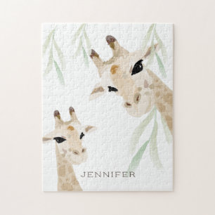 Mãe e Baby Giraffe Nursery Quebra-cabeça