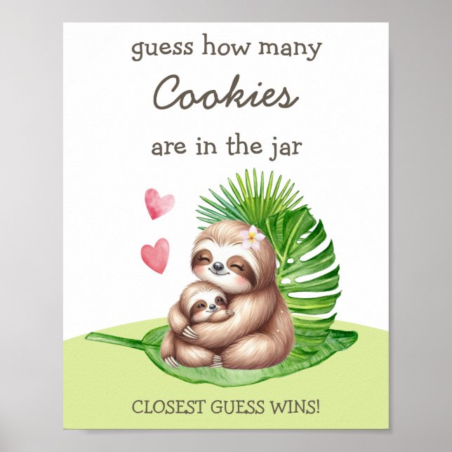 Mãe e Bebê Adivinhem Quantos Poster de Jogo de Chá (Frente)