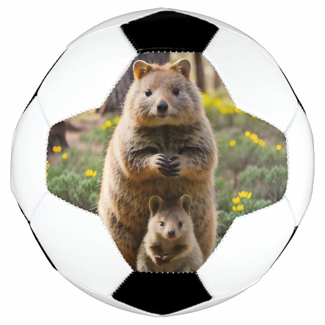Mãe E Bebê Quokka, Bola De Futebol (Frente)