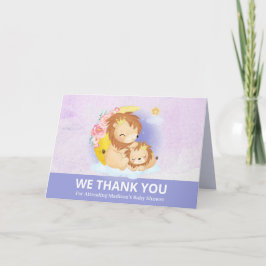 Mãe e Cartões de agradecimentos de Leão de Bebê