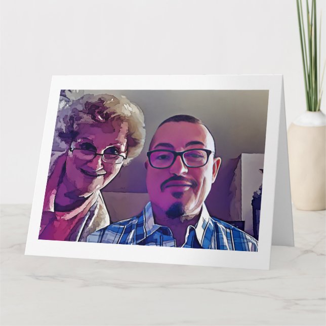 Mãe e eu Dia das Mães 2017 idades 84 e 64 cartão   (Frente)
