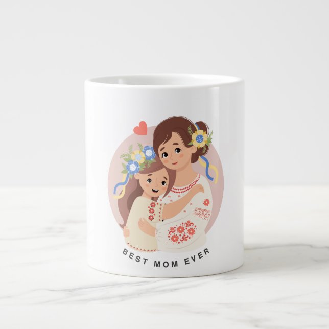 Mãe e filha bonitas - caneca Dia de as mães (Frente)