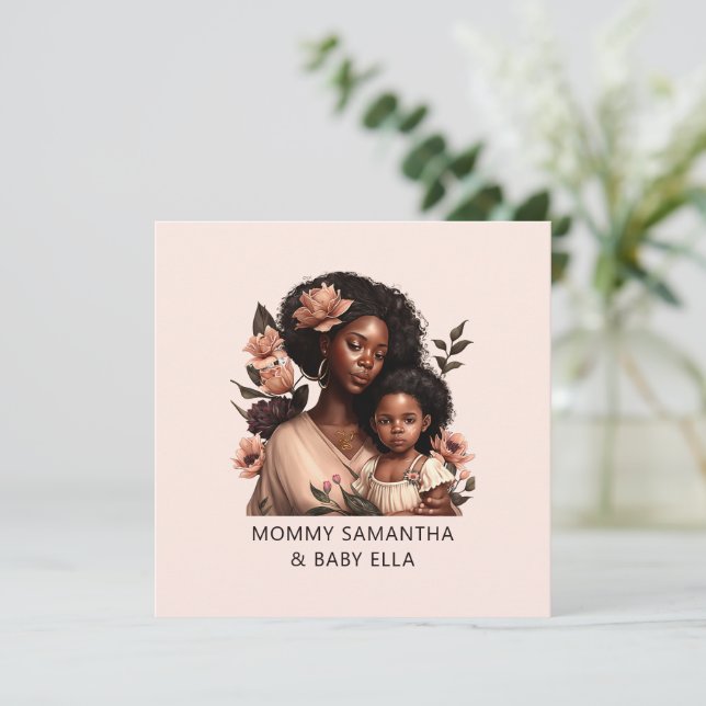 Mãe e filha negras personalizadas (21) (Em pé/Frente)